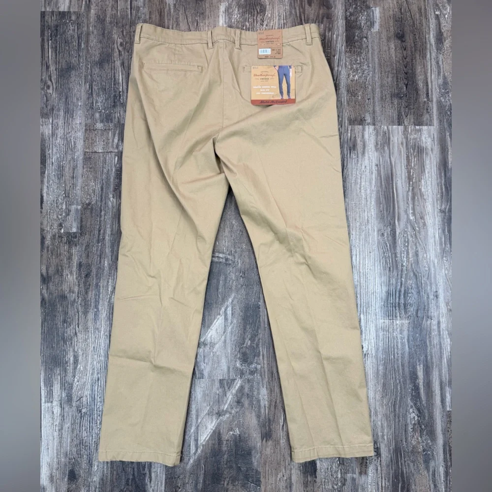 Weatherproof Men's 36 x 32 Khaki Chinos Slim Fit Stretch Twill NWT - Picture 8 of 8